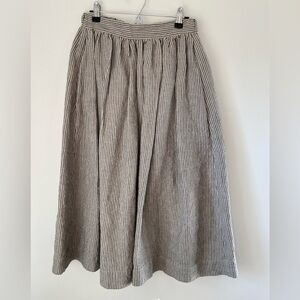 Not perfect linen skirt in gray natural stripe